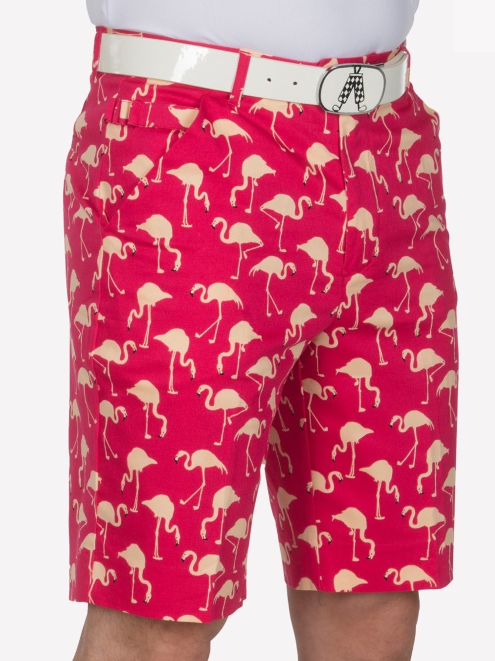 Men's Royal & Awesome Birdie Breeks Flamingo Golf Shorts Size 36